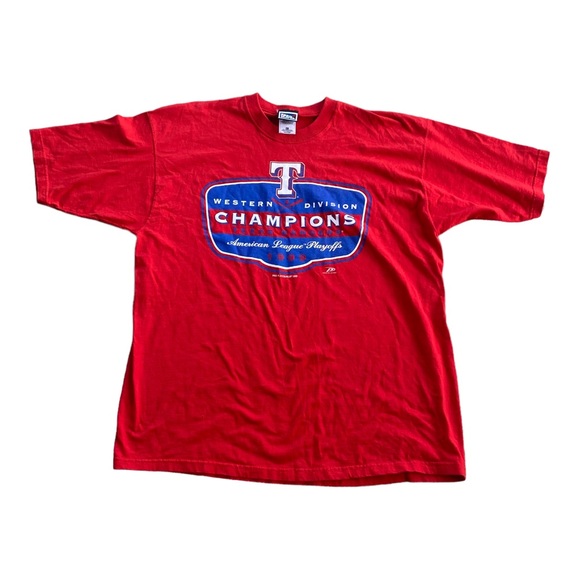 Vintage 1990s Texas Rangers Champions Pro Player Size XL Made In USA VTG T Shirt - Picture 1 of 5